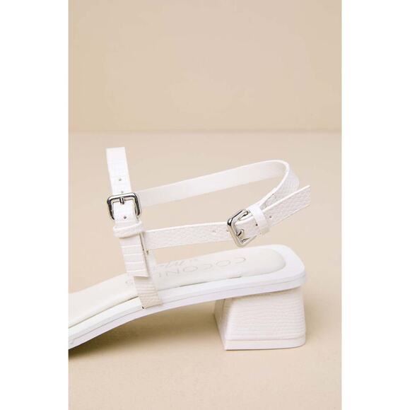 Coconuts by Matisse Maya Bone Lizard Ankle Strap Low Heel Sandals - Picture 4 of 5